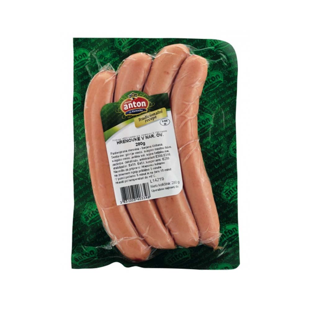 Hrenovke Anton v naravnem ovoju, 280g