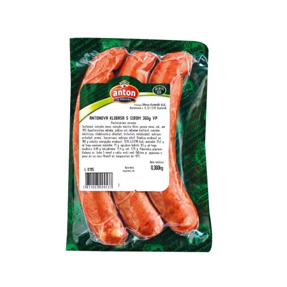 Klobasa Anton s sirom vp, 360g