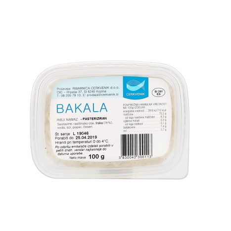 Bakala ribji namaz, Cerkvenik, 100g