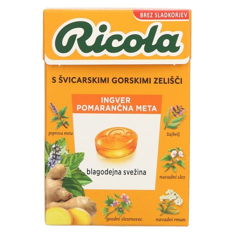 Zeliščni bonboni ingver in pomaranča, Ricola, 50g